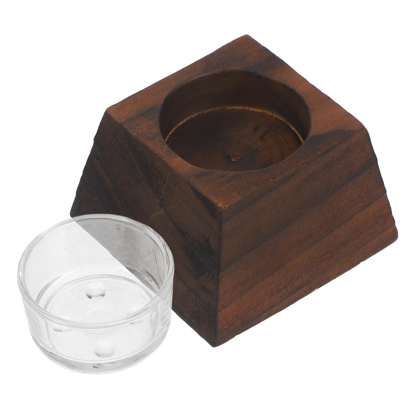 

Wooden Tea Light Holder Rustic Glass Stand for Wedding Birthday Valentines Table Centerpiece Candlestick Holder