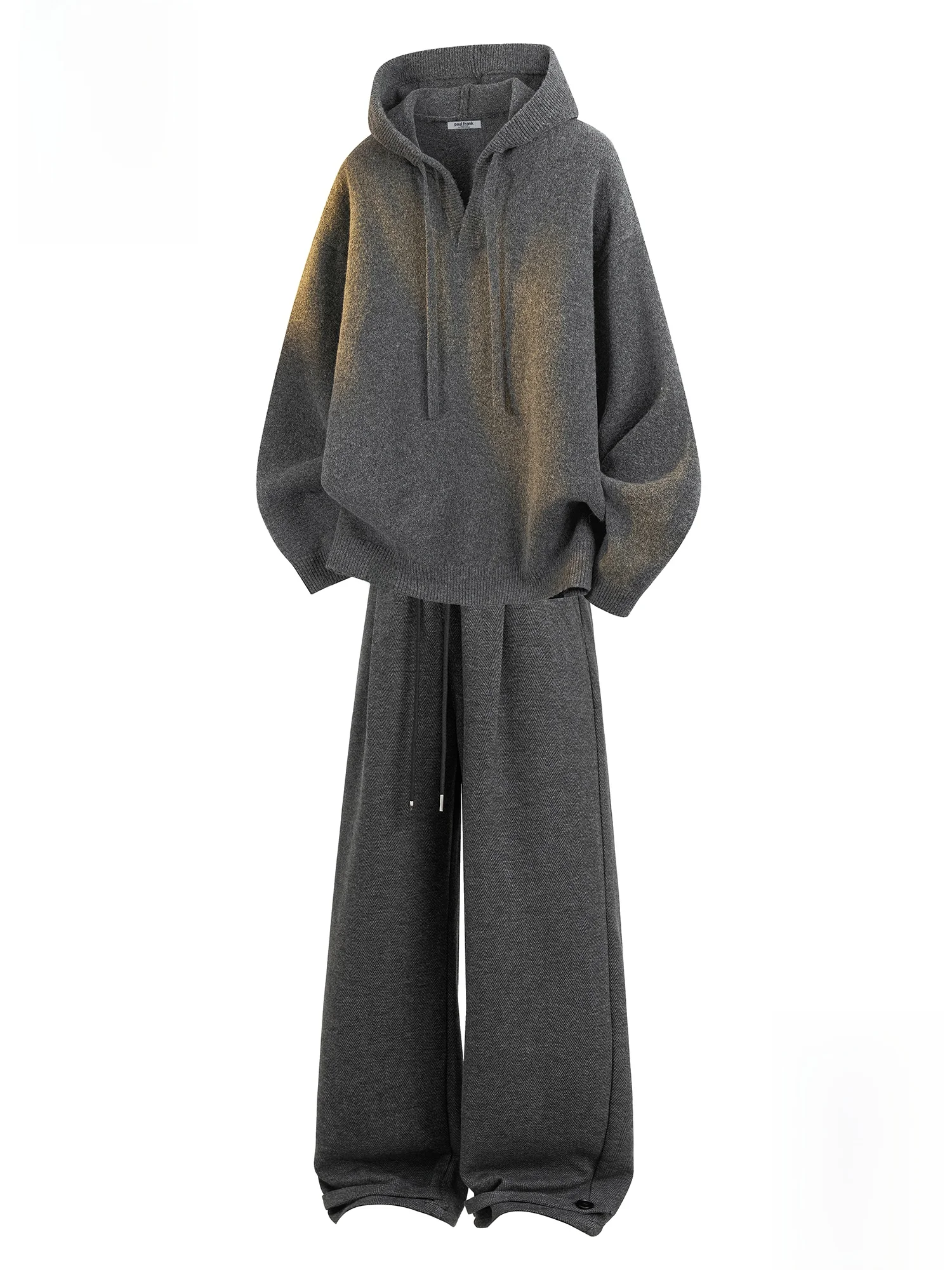 

Зимний повседневный вязаный комплект Paul Frank: свободный свитер с длинными рукавами и длинные брюки для мужчин, удобный молодежный комплект.