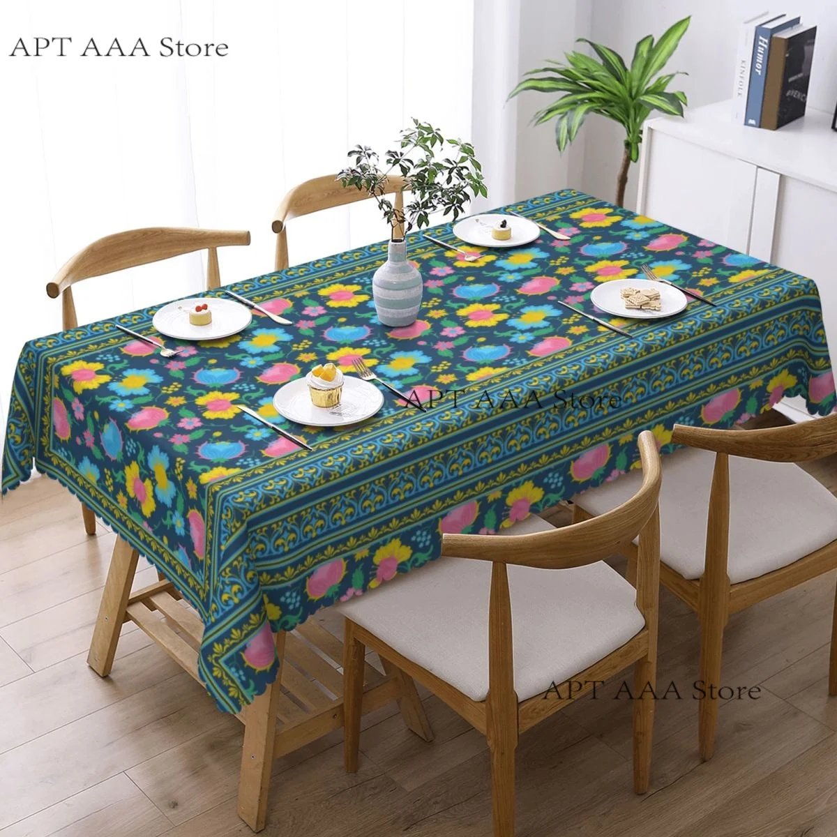 Luxury Flowers Anti-stain Tablecloth rectangular Party Classic Waterproof