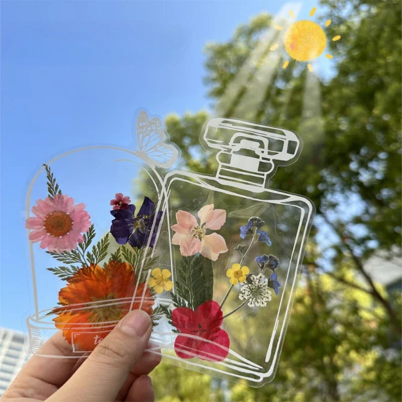 1 Set DIY Bookmarks Transparent Wishing Bottle Shape Bookmark Handmade Craft Children Scrapbooking Sticker School Supplies