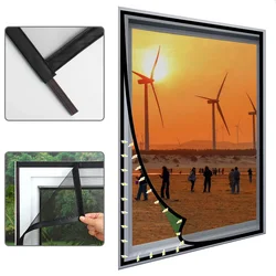 Customizable Black Magnetic Mesh Window Screen, Mosquito Proof Mesh,  Home Curtains, Simple Invisible Screen Window，mosquito net