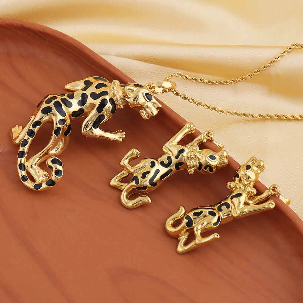 

Gold Color Leopard Pendants For Women Girl Casual Sexy Chic Trendy Delicate DIY Party Jewelry Christmas Gifts