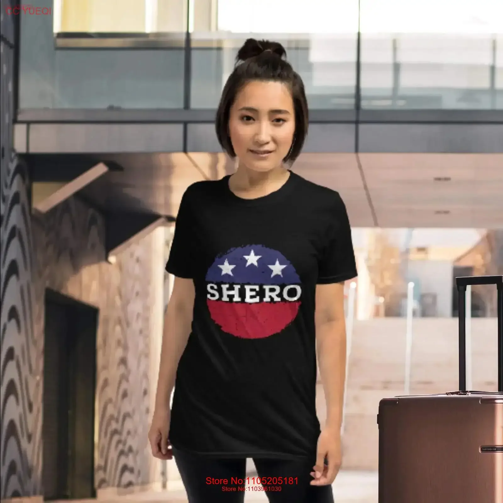 SHERO T Shirt for Women Empowered Empower Feminism Political vintage Washed Stylish fashion Unisex Versatile Stretched