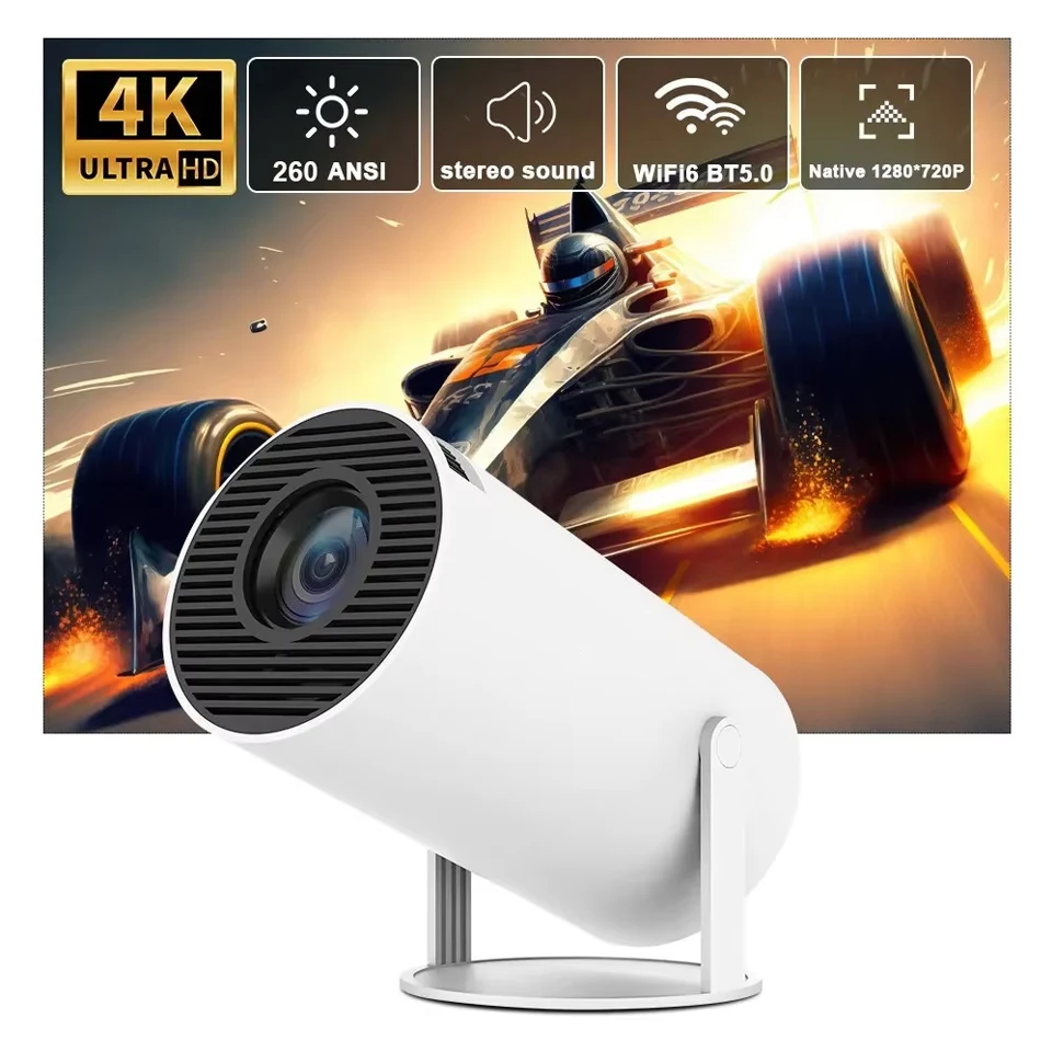 

Новый умный проектор HY300 4K Android 11 с двойным Wi-Fi 6, 290 ANSI, Allwinner H726, BT5.4, 1080P, 1280*720P для домашнего кинотеатра и улицы