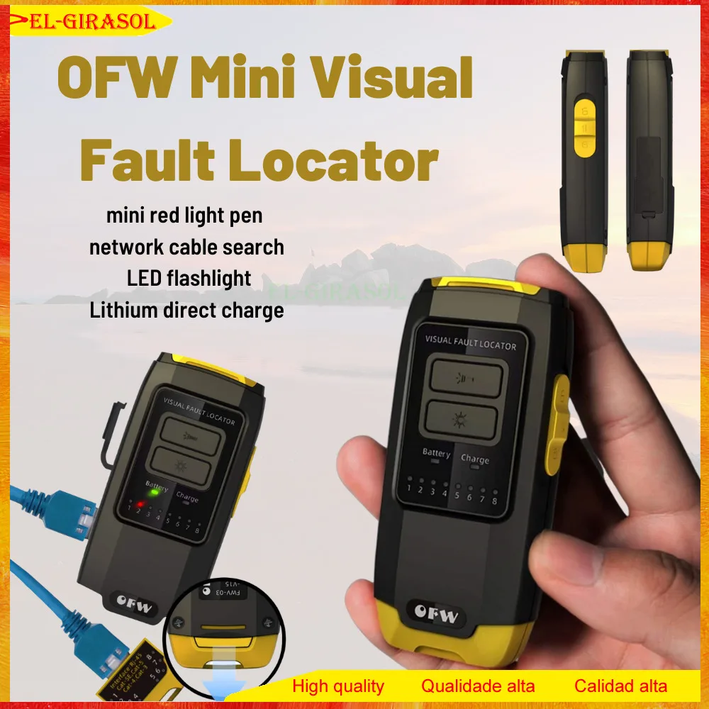 

OFW VFL Battery Visual Fault Locator Vfl 15km 20km 30km TYPE-C 30mw Rechargeable Laser Source FTTH Fibra Optica Red Light Pen