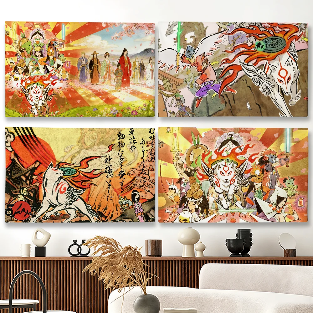 Bandera de Game O-Okami adecuada para fiestas, clubes, decoración de paredes interiores y exteriores, regalo para fanáticos