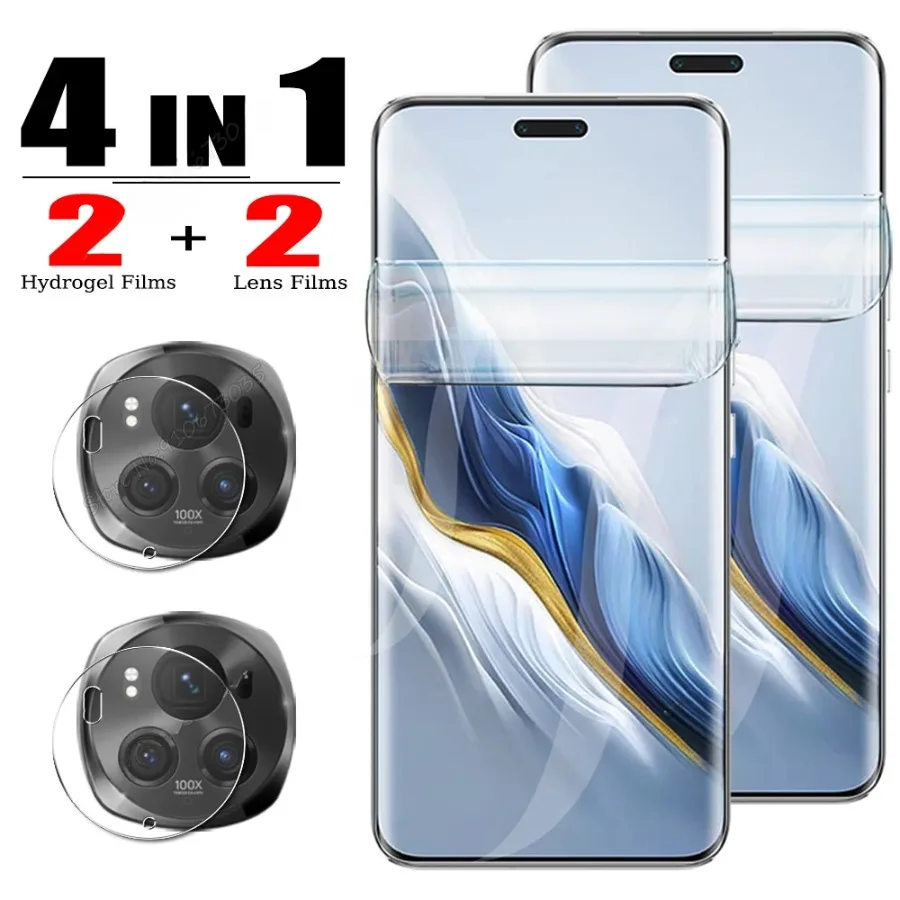 4 IN 1 For Honor Magic 6 5 4 Pro Lite Hydrogel Film For Honor 90 70 200 Lite 50 80 100 Pro Lens Film Screen Protector Not Glass