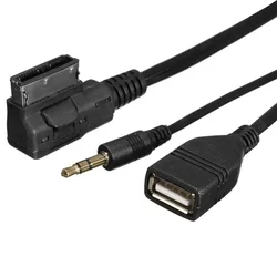 Cable de Audio auxiliar de 3,5mm para Audi, interfaz de música MDI AMI MMI, Cargador USB para A6L, A8L, Q7, A3, A4L, A5, A1, S5, Q5, necesita interfaz AMI