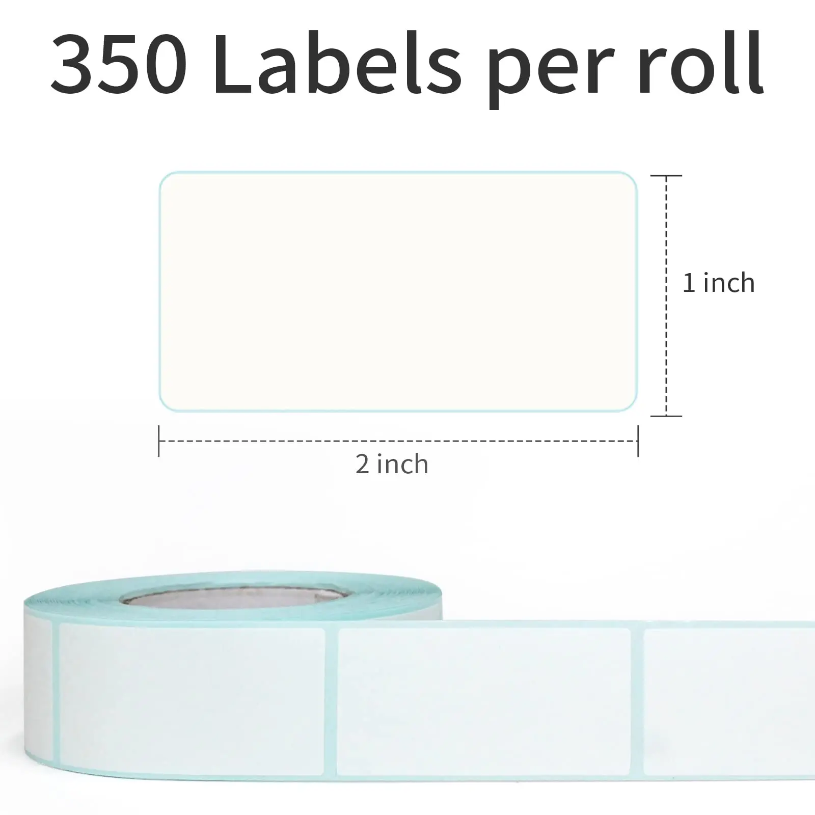 NATURALABEL Dissolvable Food Labels 1x2 inch for Food Containers 350 Labels Per Roll White Stickers Freezer Food Storage Labels