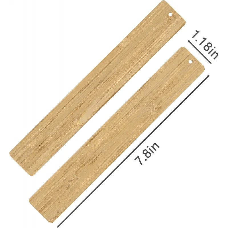 Length:.8 Inch Blank Bamboo Bookmark Engraving Bamboo Blanks Bookmarks Unfinished Wood Hanging Tags 20 Pcs
