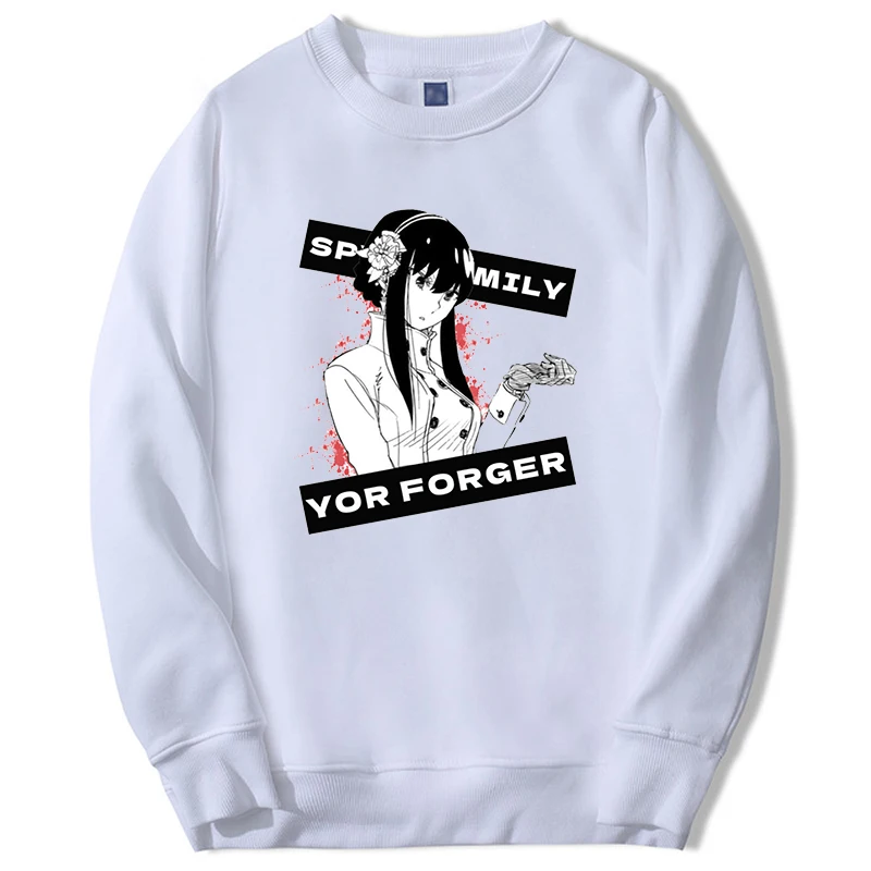 

SPY×FAMILY Japan Anime Sweatshirts Mens Hoodie Cute Cartoon Girl Anya Forger Print Pullover Fleece Round Neck Casual Sudaderas