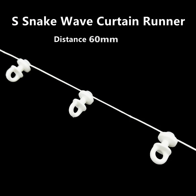 Polea Silenciosa para Riel de Cortina, para Cortinas Onduladas Tipo S, Distancia entre Rieles 54mm 60mm 70mm 80mm, Accesorios para Cortinas Onduladas Tipo S