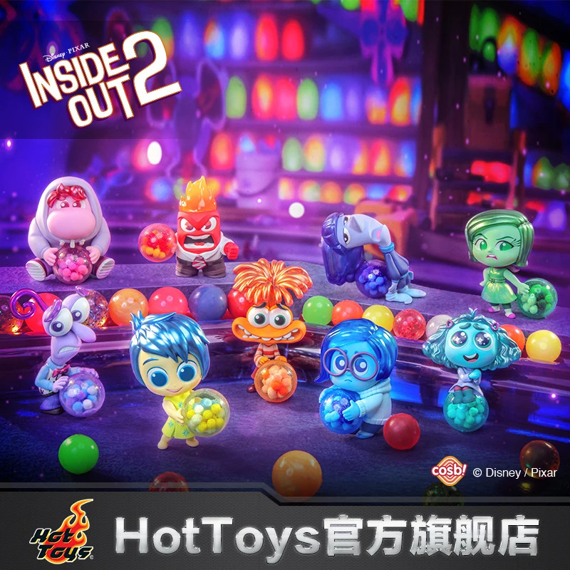 2024 New Hot Toys Disney Pixar Inside Out 2 Joy Sadness Anger Disgust Cosbi Collectible Figurine Mini Doll Kids Birthday Gift