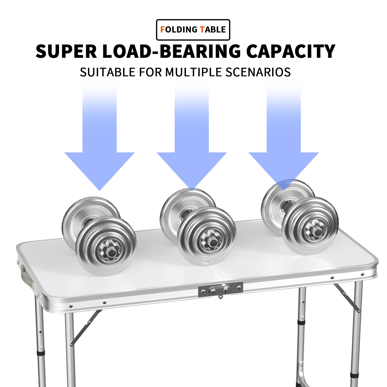 4ft للطي خزانة الجدول الألومنيوم مستطيل التخييم طاولة قابلة للطي المحمولة قابل للتعديل حديقة في الهواء الطلق نزهة الجدول المطبخ العمل