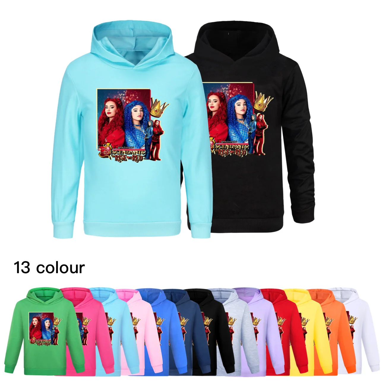 

Boys Hooded Girls T Shirt Descendants 4 Kids Casual Sweatershirt Child Fashion Clothes Cotton Christmas Girl Costume 3-16Y3628