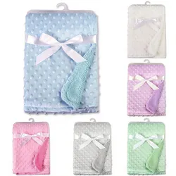Baby Blanket & Swaddling Newborn Thermal Soft Fleece Blanket Winter Solid Bedding Set Cotton Quilt Infant Bedding Swaddle Wrap