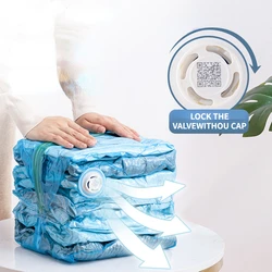 Vacuum Storage Bags, Jumbo Cube, Vacuum Sealing Bags Clothes Organizer, Compression Pack Bag Fit Clothing Bedding Quilts Blanket