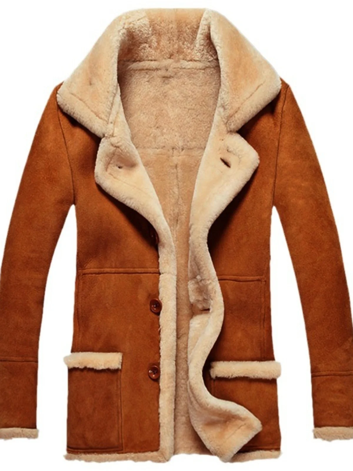 

Men's Plu Coat Faux Leather Velvet Jaet Winter Thiened Warm Straight Hem Design Youth Outerwear Zipper Closure Color