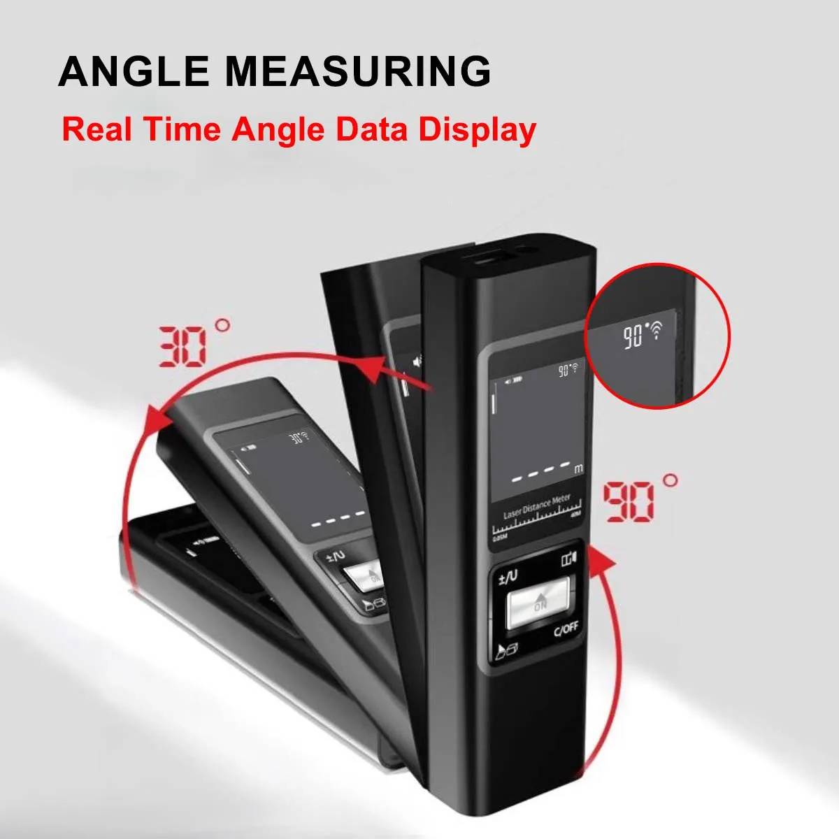 2IN1 wiederaufladbarer Laser-Entfernungsmesser 80M 40M Lasermeter mit digitalem Winkellaser-Nivelliergerät, Kreuzlinien-Laserband mit elektronischer Nivellierung