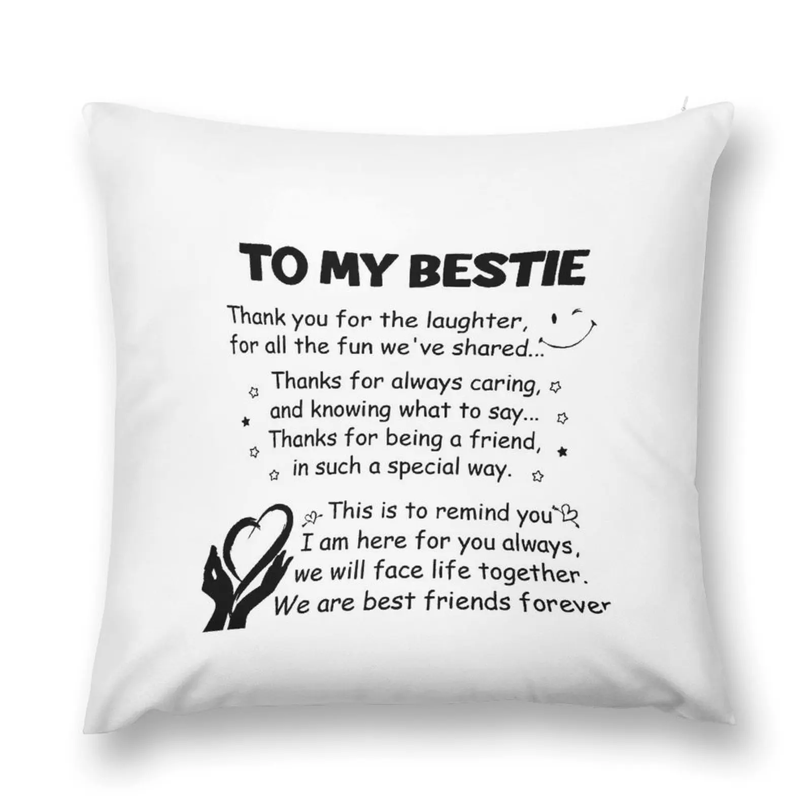 To my bestie Thank you for the laughter Throw Pillow Pillow Cover Decorative Sofa Cushions autumn pillowcase pillow