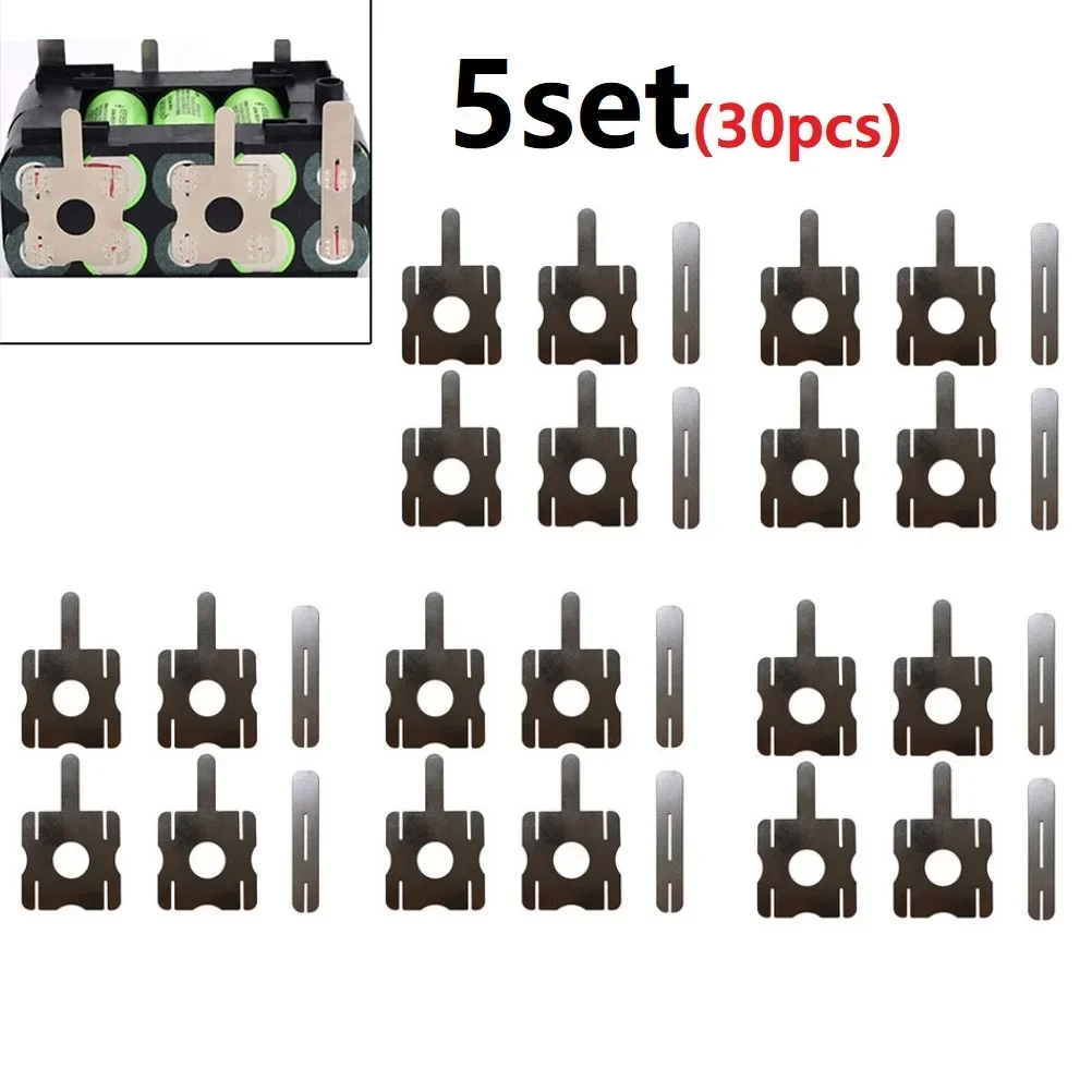 30pcs Spots Welding Nickel Plates 5Set Battery Plating Nickle Sheet For Makitas Nickel Plated Steel Strap Strip Sheets Battery