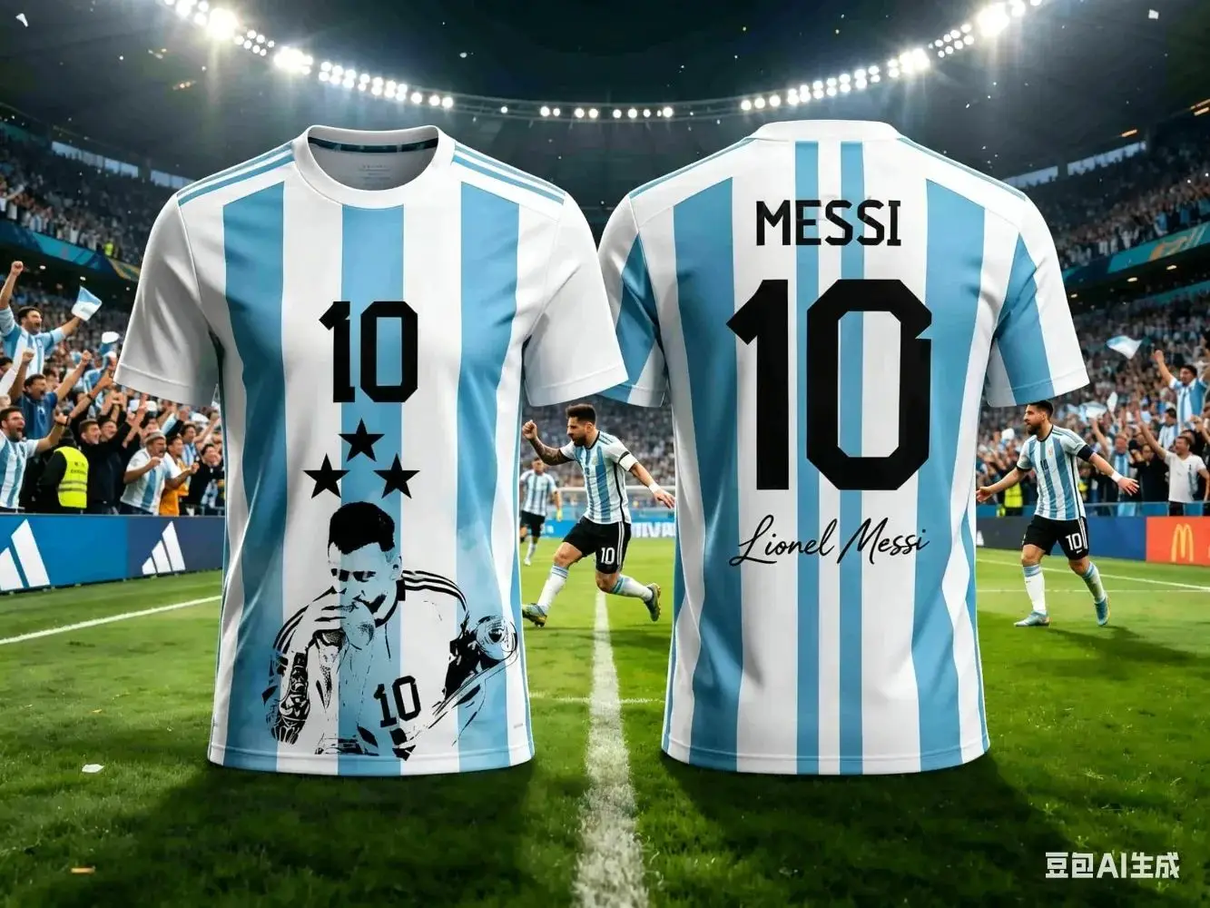Summer New Messi Style 3D Printed Football Jersey Sports Short Sleeved T-shirt Loose and Comfortable Wearing Family Kids Tees