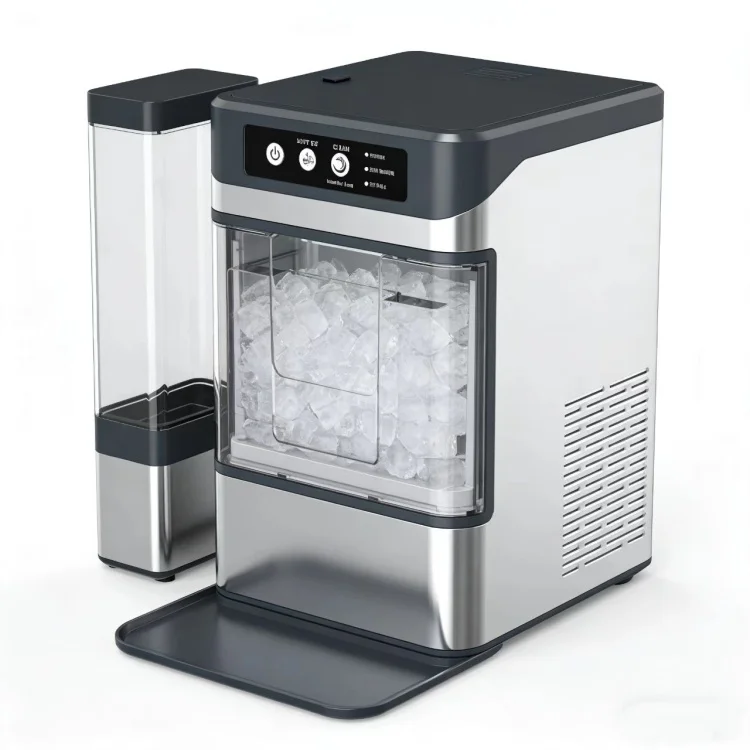 Soft ice cube ice cube machine 38 lbs/24 hours, self-cleaning ice cube machine, countertop with side tank