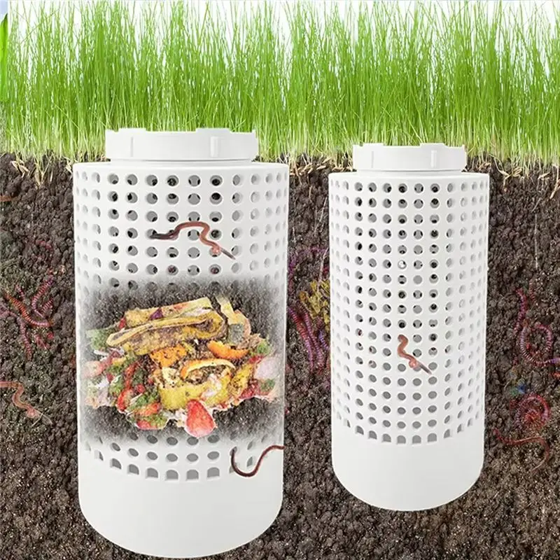AT84-Outdoor Plastic Earthworm Compost Bin 1 Piece Underground Worm Compost Bin Farm Style For Garden And Lawn Management Kit Ca