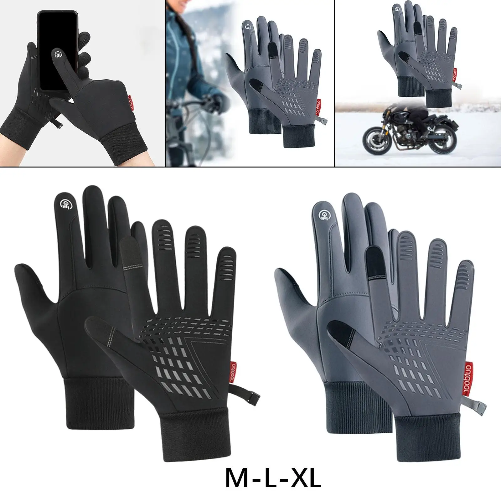 Зимние теплые перчатки, утепленные перчатки с длинными пальцами для занятий спортом на открытом воздухе, рыбалки, езды на велосипеде