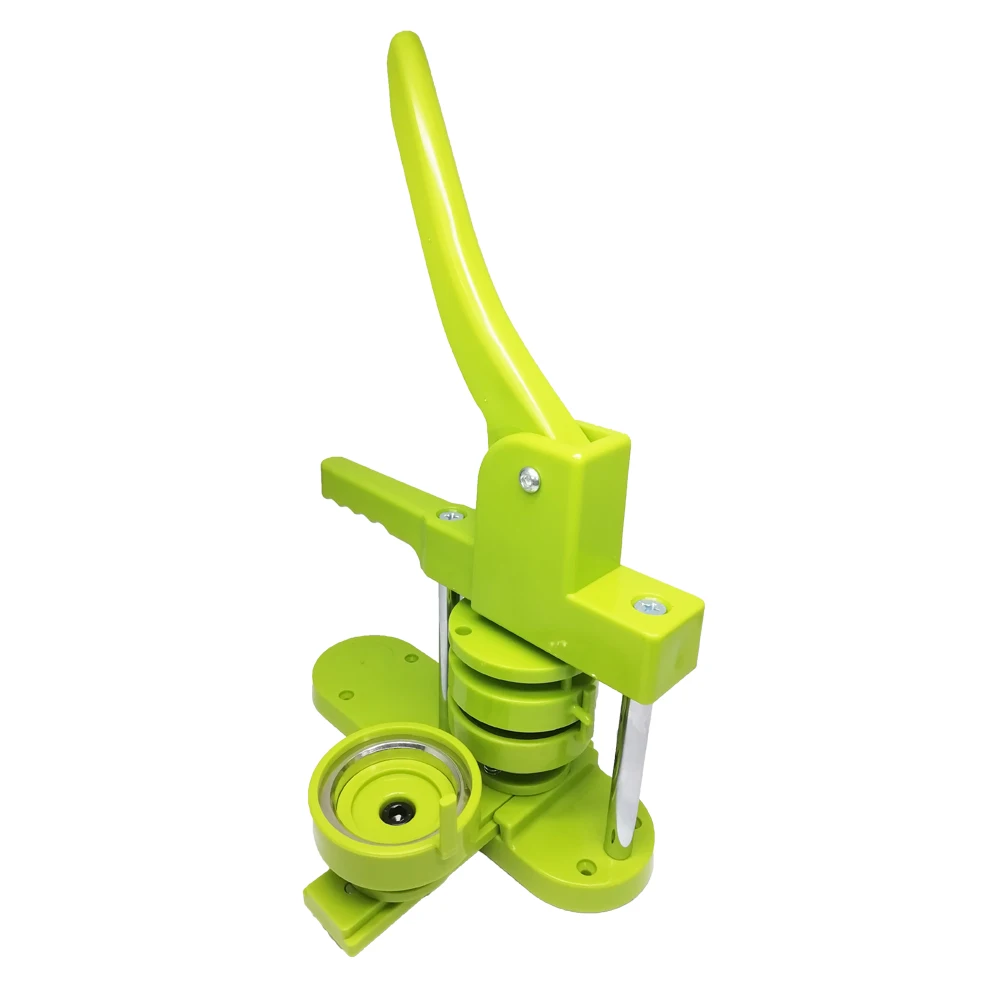 Manual Button Structure School  DIY Custom Gift Heat Press Machine Green Button Badge Making Machine