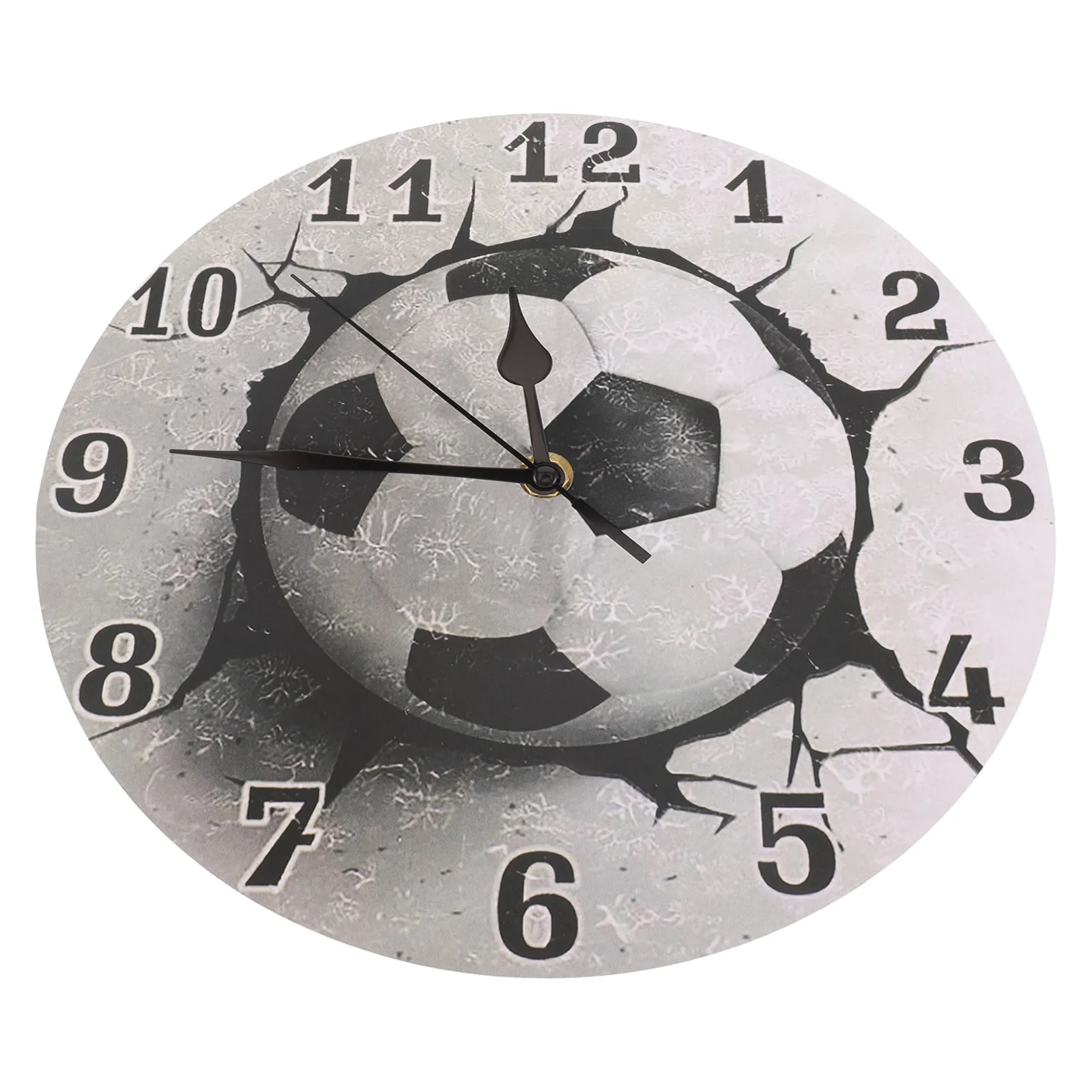 10 Inch Soccer Ball Wall Clock Quiet Non Ticking Decorative Wall Clock with Built in Hook for Living Room Bedroom Office Home