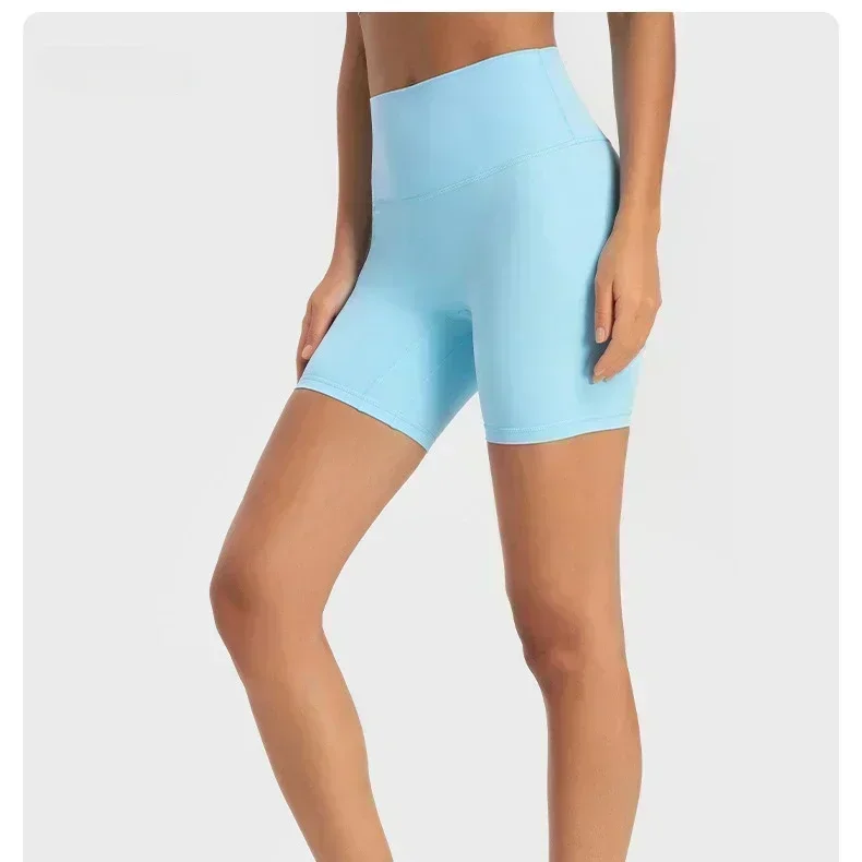 Lemon-Short de sport taille haute pour femme, 6 pouces, respirant, séchage rapide, course à pied, fitness, entraînement, yoga, cyclisme