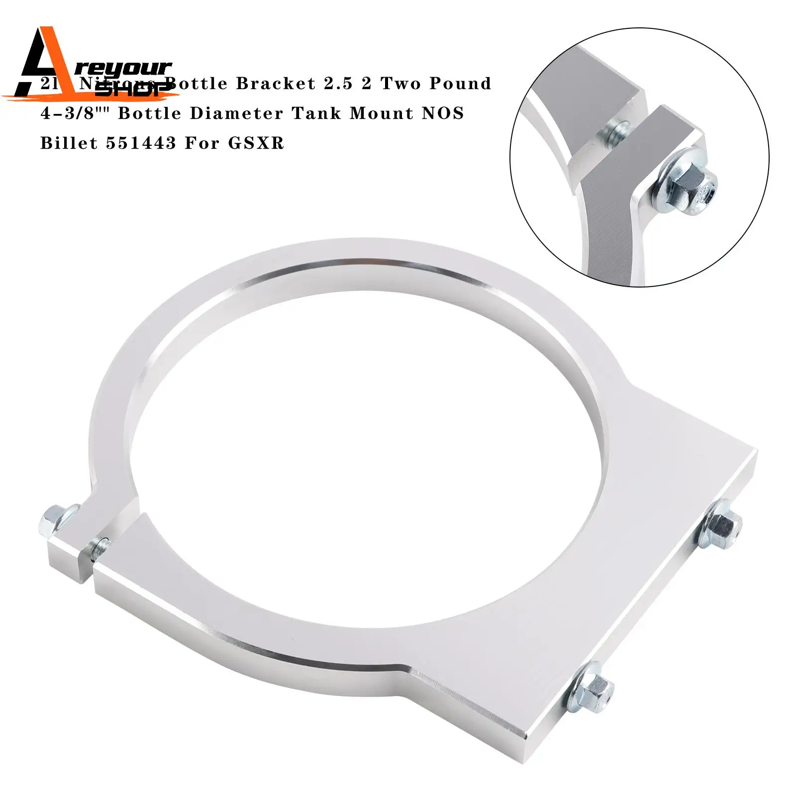 

2lb Nitrous Bottle Bracket 2.5 2 Two Pound 4-3/8" Bottle Diameter Tank Mount