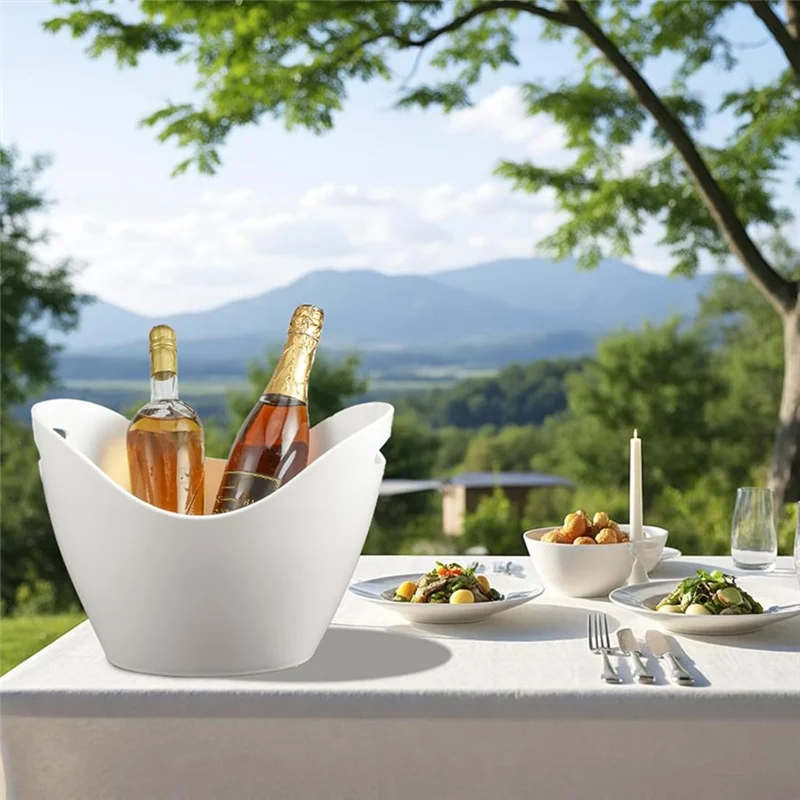 

A27F-8L Insulated Ice Bucket For Parties, Large Plastic Drink Bucket For Cocktail Bars Holder