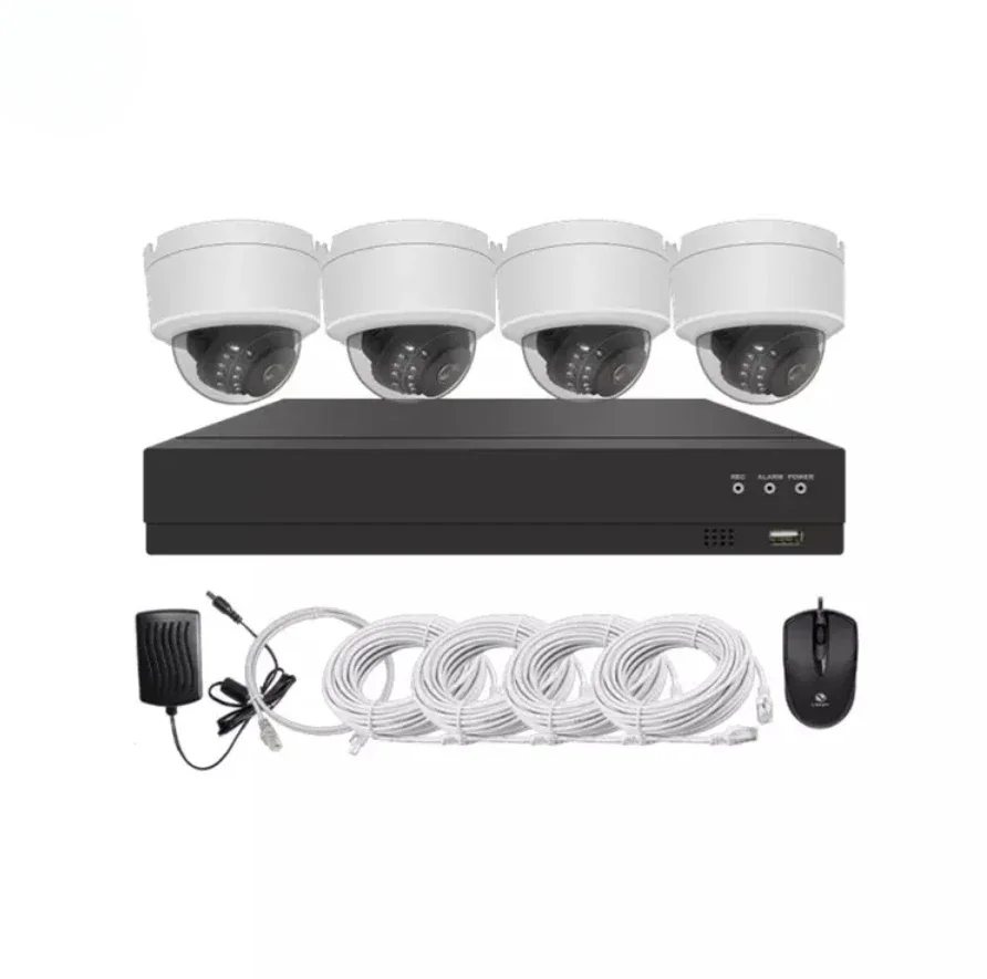 Outdoor NVR 4ch 8CH 2MP 3MP 5MP POE Kit Waterproof Bullet Home Security Cctv Camera P2p Home Security Burglar Auto Alarm System