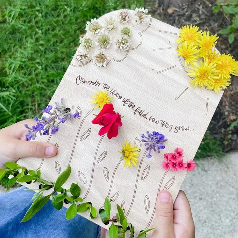 

Floral Board Decoration Wooden Flower Leaf Collector Board For Diy Plant Arrangement Display Decorative Plate For Kids Adults