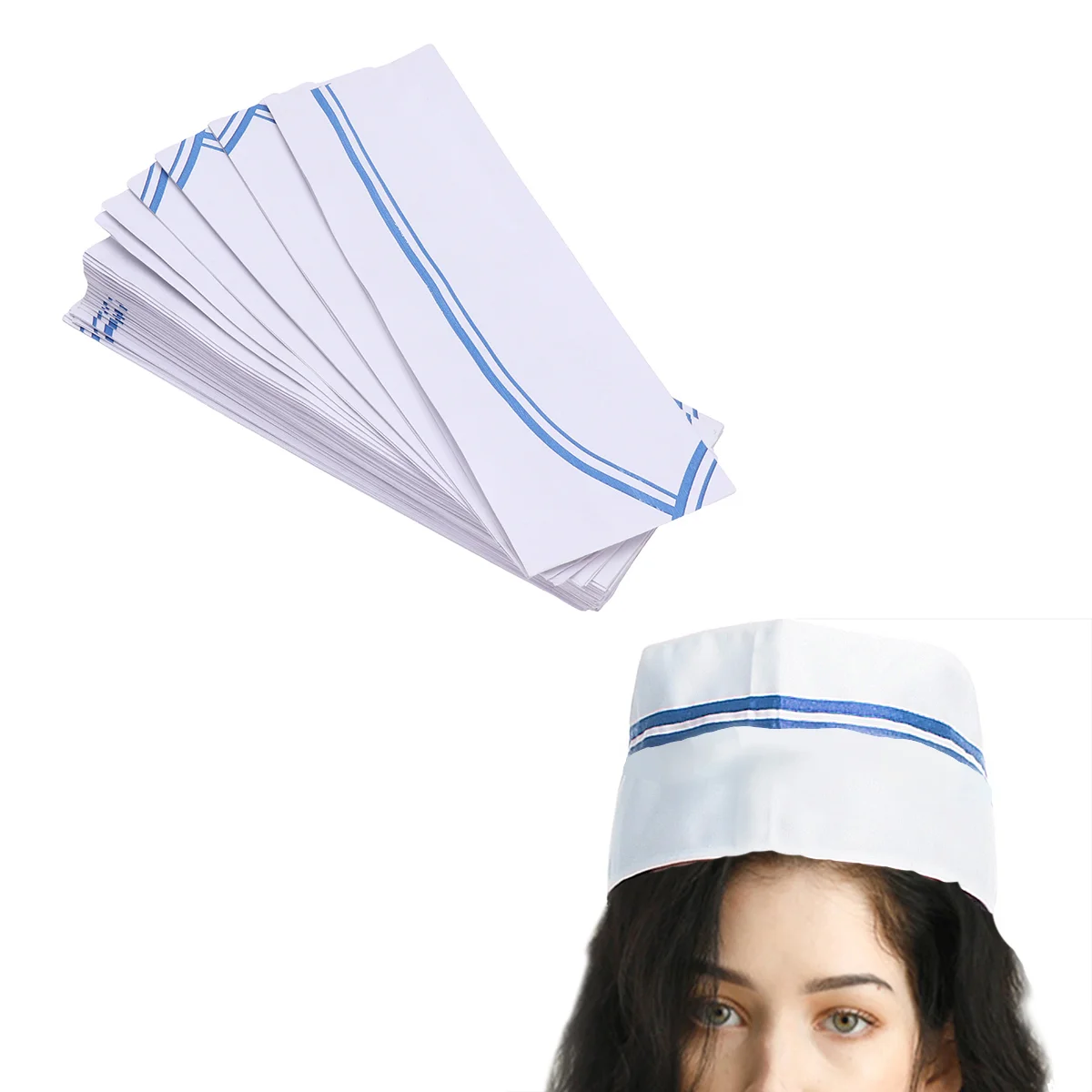 50pcs Disposable Chef Hats Lightweight Headgear Simple Kitchen Accessories for Cooks Red chef cap disposable chef cap