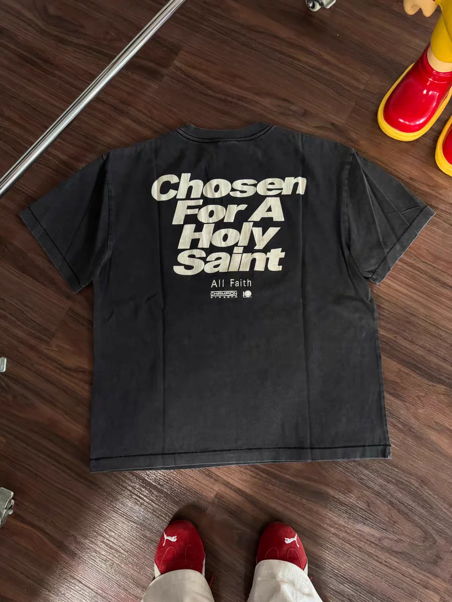 SAINT Fingerprint Printing T Shirt Men Women High Quality Tee Tops T-Shirt