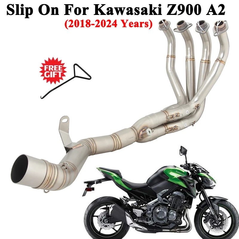 For Kawasaki Ninja Z900 A2 35KW 70KW Z900SE 2018 - 2024 Motorcycle Exhaust Escape Systems Slip On Front Link Pipe 51mm Muffler