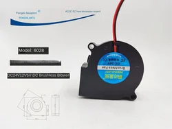 Ventilador de refrigeración de turbina centrífuga, humidificador de 60x60x28MM, 6028, 6cm/cm, 12V, 5V, 24V, USB