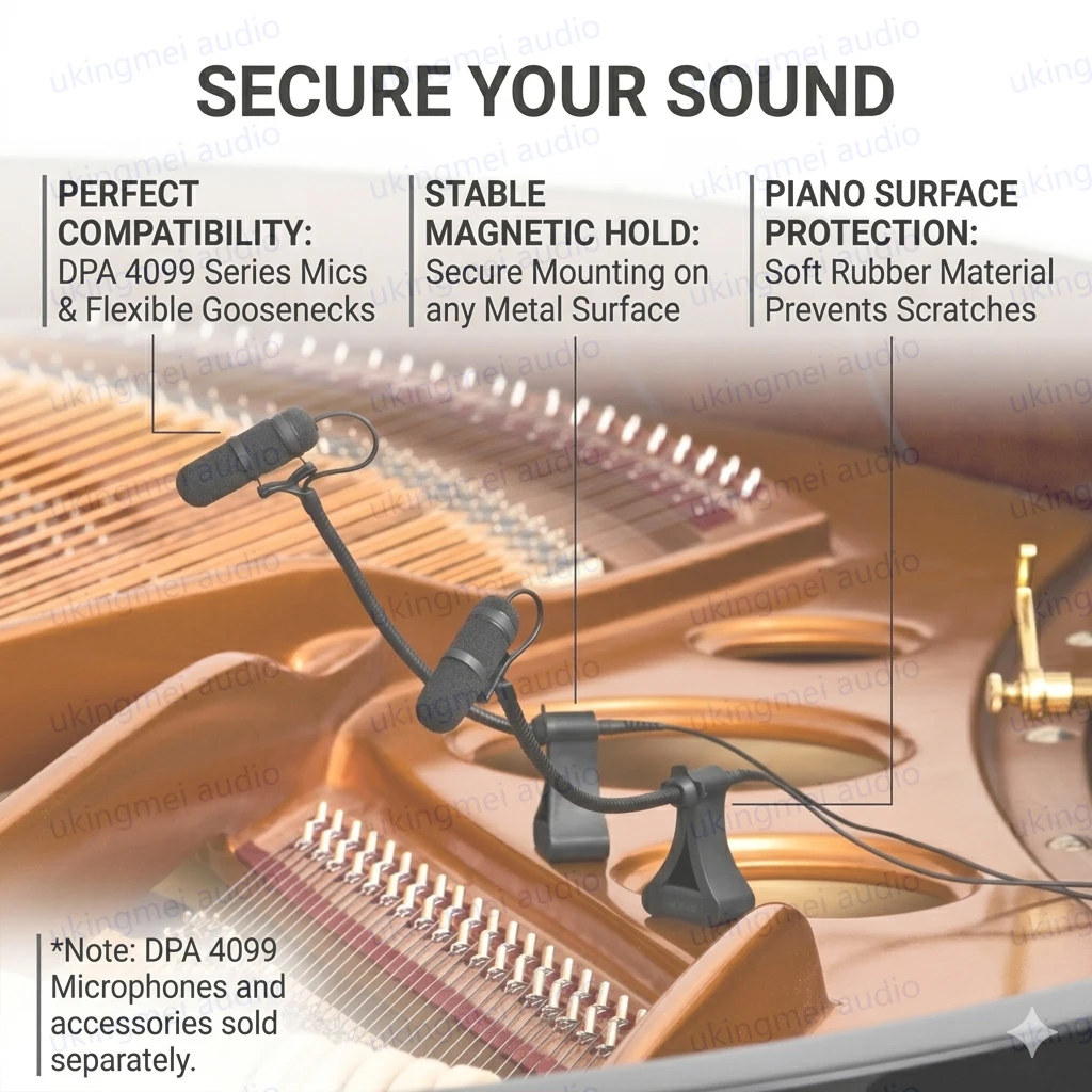 Magnetic Piano Microphone Clip for DPA 4099 Series Microphones Stable & Scratch-Free Mount for Professional Piano Recording