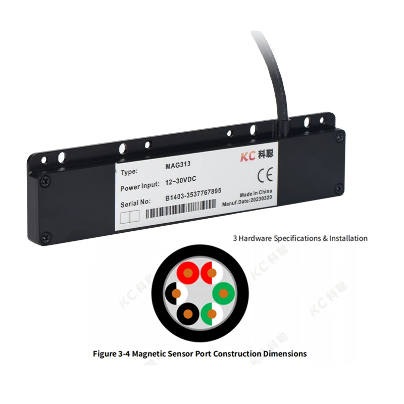 KCONBOT MAG313 1ms High Precision AGV Magnetic Navigation Sensor 16-bit 10-80mm CAN/RS232 Communication for AGV