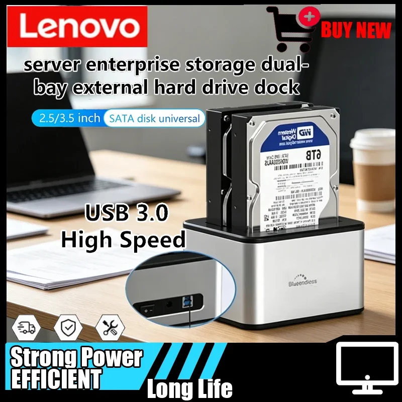 Lenovo Dual Bay HDD SSD Docking Station USB3.0 SATA Hard Dri