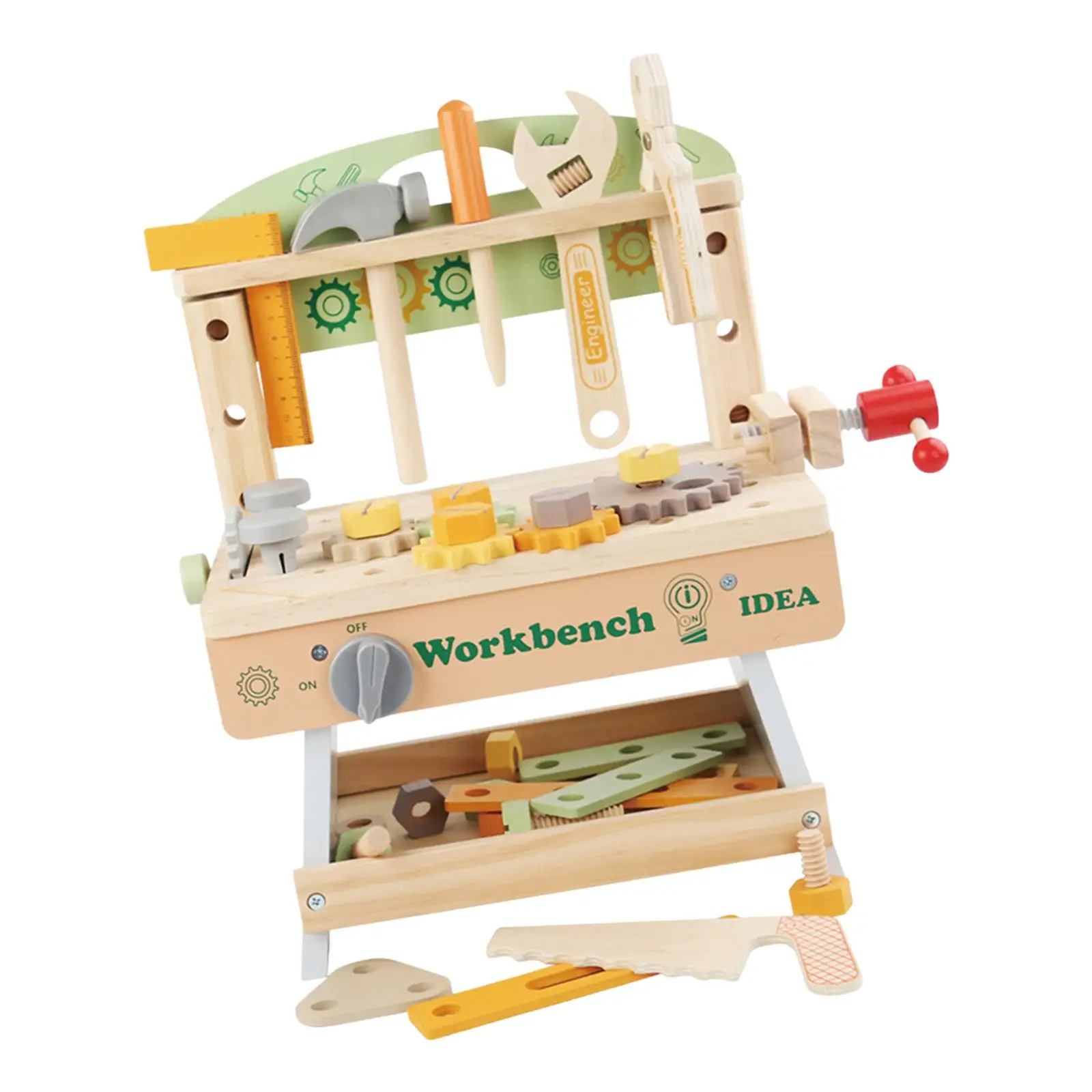 Kids Tool Bench Construction Bench Toy Pretend Play DIY Montessori Toy Children Repair Play Tool Set for 3 4 5 Year Old Gifts