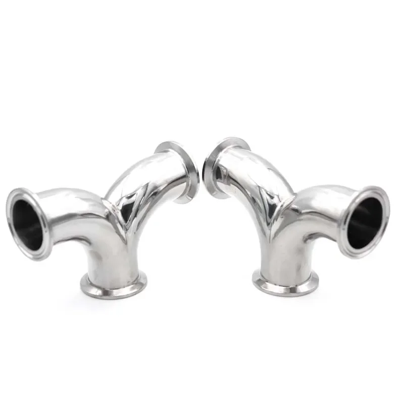 

3/4"-4 Clamp Double ElbowTube OD 19mm-102mm SS304 Stainless Steel Sanitary Y-Shaped Elbow 3 Way Pipe Fitting Homebrew