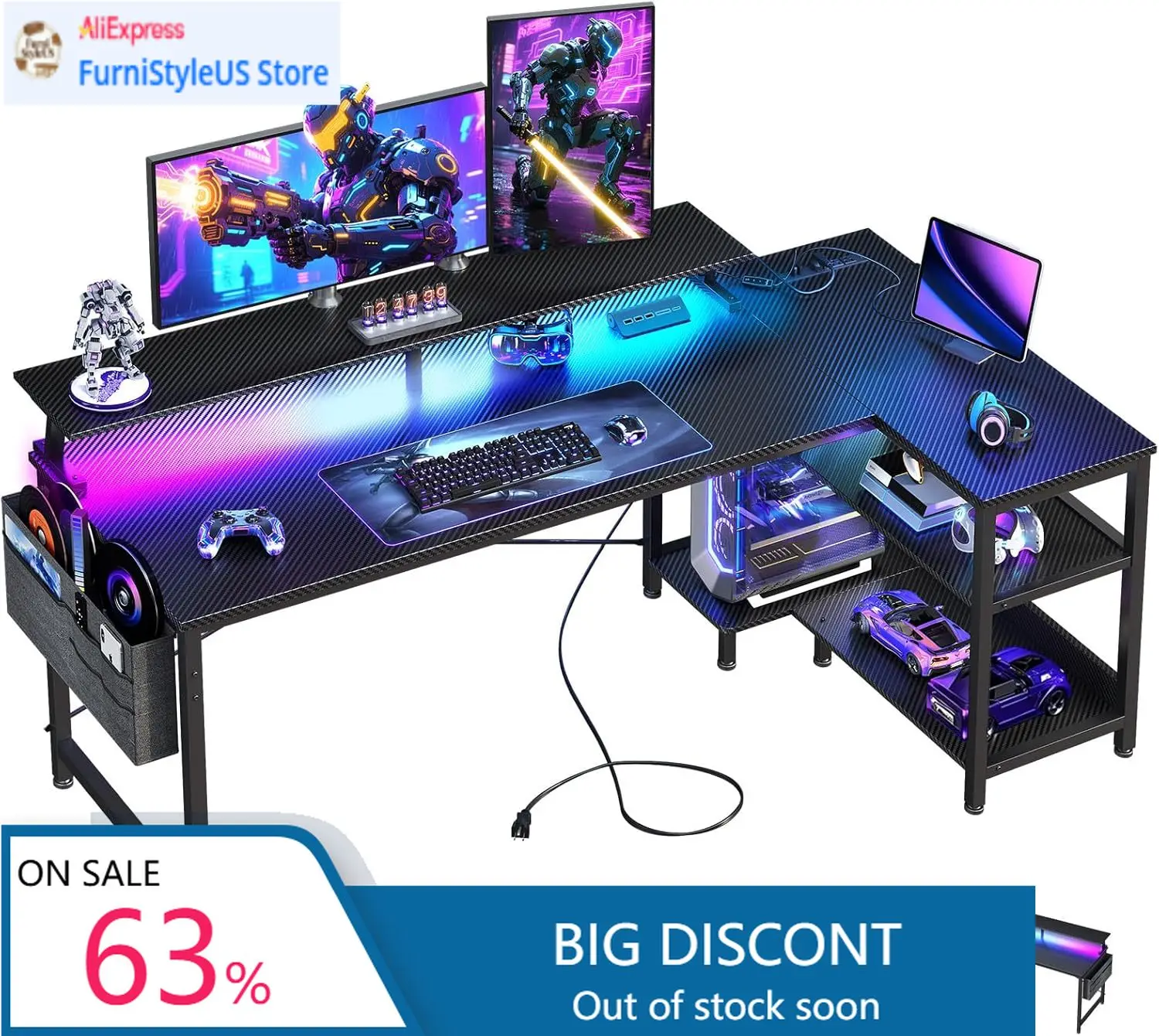 58 Inch Gaming Desk…