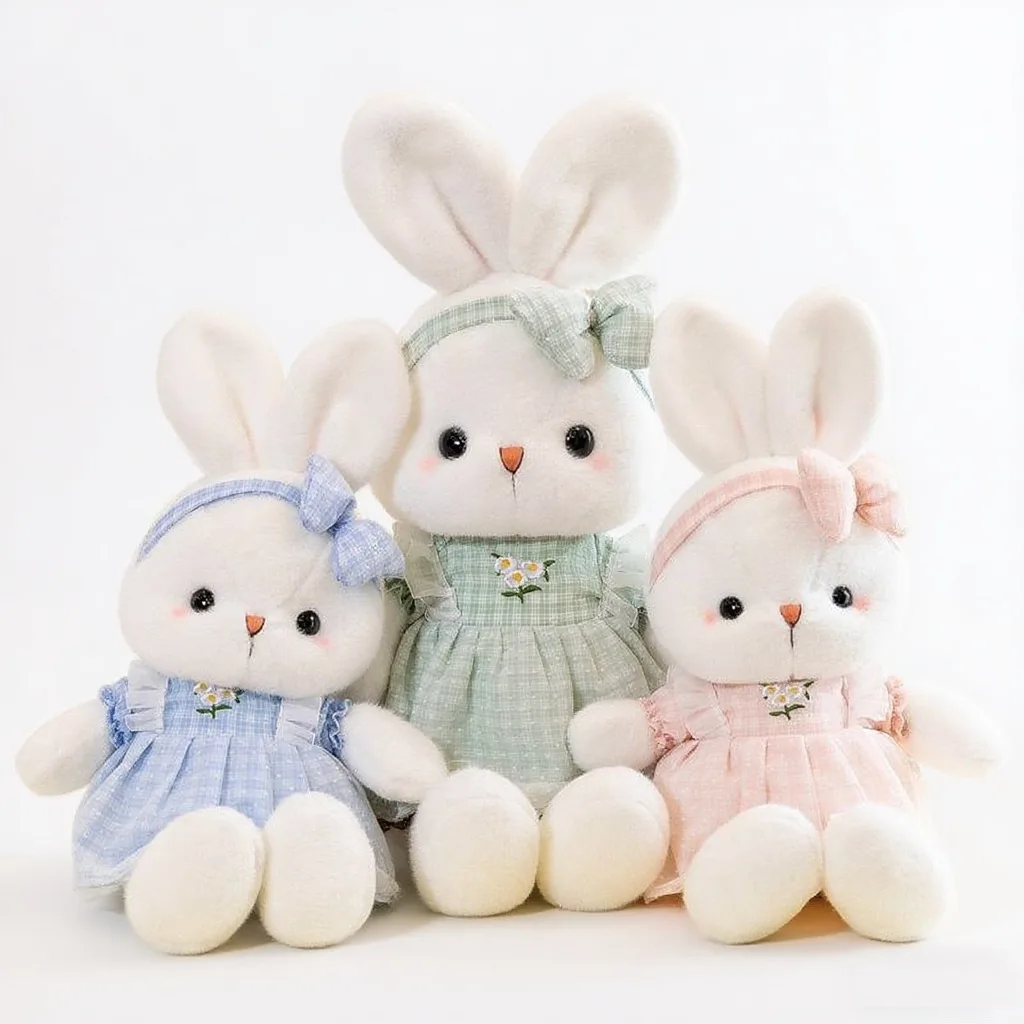 

40 см милая юбка с цветком, плюшевые игрушки кролика, кавайная мультяшная кукла-кролик, пасхальный кролик, вечерние подарки, детские подарки