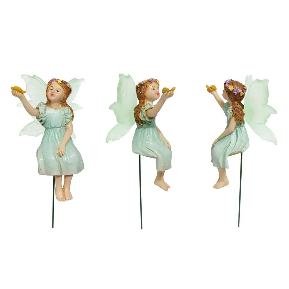 Fairy Tale Ornaments Resin Fairy Garden Figurines Creative Cute Fairy Statue Funny Waterproof Micro
