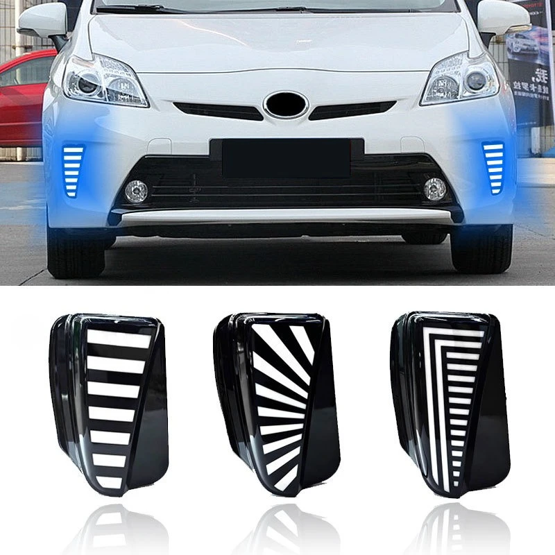 

Car Led Daytime Running Light Front Fog Lamp DRL Dynamic Turn Signal Light 12V Daylights For Toyota Prius 30 2012 2013 2014 2015