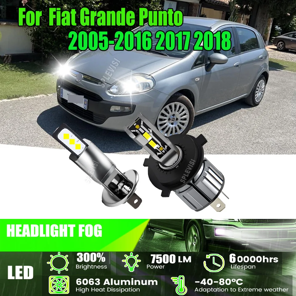 

H4 H1 LED CSP Headlight Fog Bulbs 1:1 Mini Size Design Easy Replace Original Bulb For Fiat Grande Punto 2005 2006 2007 2008-2018